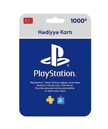 Video oyunlar və konsollar: PlayStation Hədiyyə Kartı – 1000 TL (Türkiyə regionu) - Region — 1