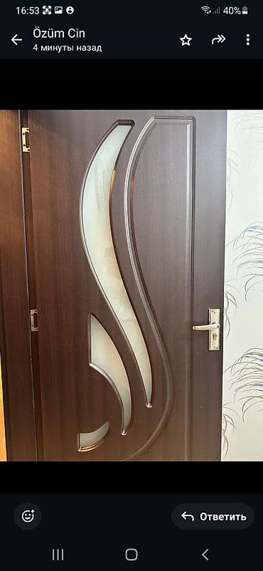 maqnit setka perde: Qapı – daxili otaq qapısı - Material: tünd qəhvəyi rəngli MDF/Laminit — 3