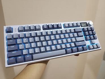 ТВ и видео: Attack Shark K86 Mexanik klaviatura – tam ölçülü, ağ/göy-boz rəng — 4