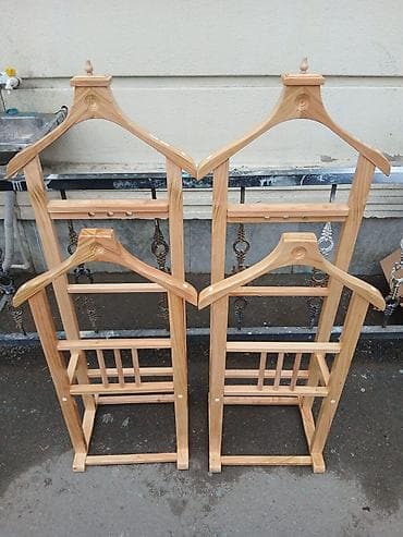 ref: Taxta geyim dayaqı – “valet stand” - Material: keyfiyyətli massiv — 4