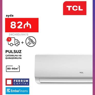 a 61: Кондиционер TCL, Новый, 85-90 м², Есть кредит, Бесплатная установка — 1