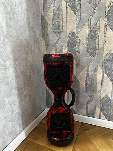 electro gitara: Qırmızı-alov naxışlı hoverboard (self-balance skuter) - Təkər ölçüsü — 1