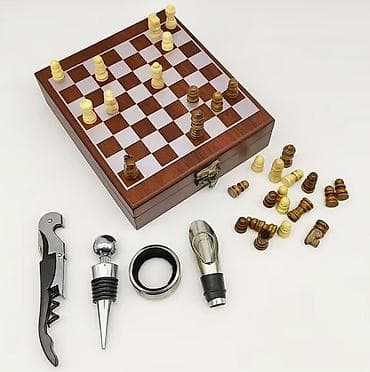 Другое для спорта и отдыха: Şahmat və Şərab Aksesuarları Dəsti – taxta qutu Məhsul təsviri: - İki — 2