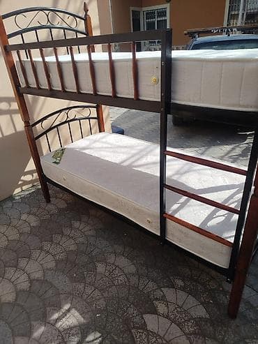 demir nerdivan: Oğlan və qız üçün, Çarpayı, Matras ilə, Siyirməsiz, Dəmir — 2