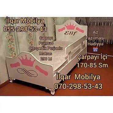 evcil mobilya: Oğlan və qız üçün, Yeni, Çarpayı, Bazasız, Matrassız, Siyirməsiz — 3