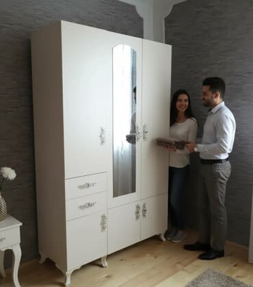 skaf dolab: Açılan, 4 qapılı Düz dolab, Qarderob, paltar dolabı — 1