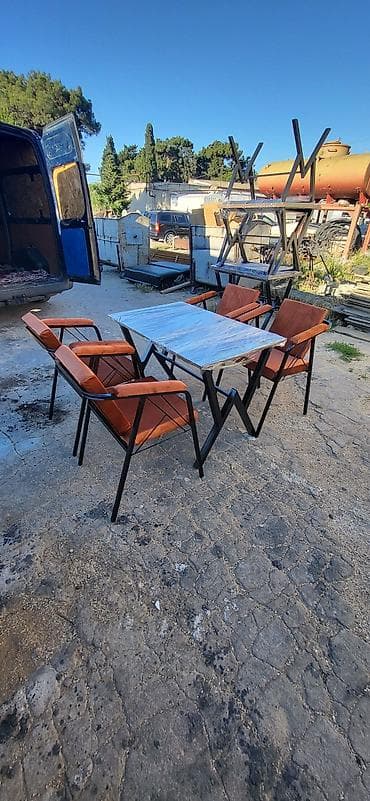parda tul: Mətbəx üçün, Yeni, Açılmayan, Dördbucaq masa, 4 stul — 2