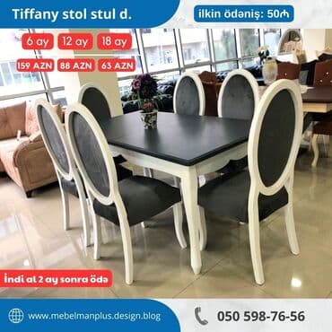 Masa və oturacaq dəstləri: Qonaq otağı üçün, Yeni, Açılan, Kvadrat masa, 6 stul — 10