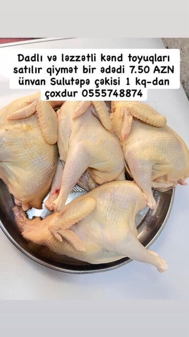 Чай, кофе, напитки: Məhsul: kənd toyuqları (kəsilmiş, təmizlənmiş, bütöv) • Dadlı və — 1