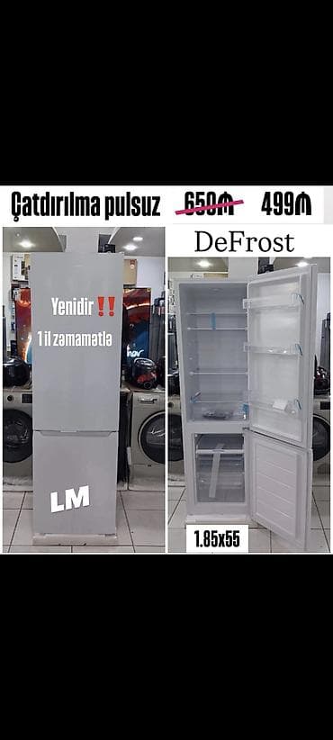 DeFrost iki qapılı soyuducu - Ölçü: 1.85 x 55 sm - Sistem: DeFrost -