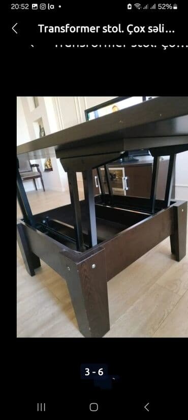 складная кровать трансформер: Журнальный стол, Б/у, Трансформер, Дерево, Квадратный стол — 4