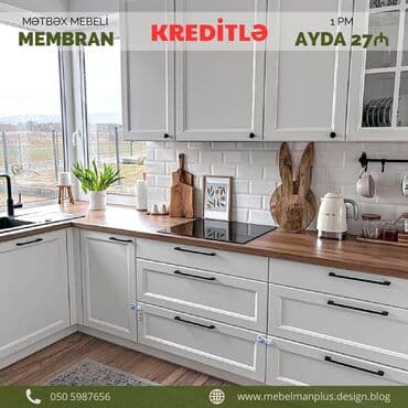 əncir cemi: Sifarişlə mətbəx dəsti, Özü çəkən petlələr, Sadə laminat, Kredit var, Pulsuz çatdırılma — 12