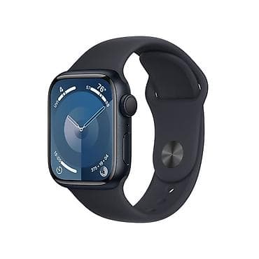 Apple Watch Series 9 (GPS) — 45 mm, Alüminium korpus, qara/somon