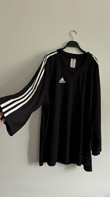 Futbolkalar: Adidas uzunqol idman köynəyi - Rəng: qara - Dizayn: çiyin və qollar — 1