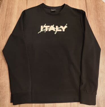 белые мужские свитшоты: Мужская толстовка, M, цвет - Черный — 1