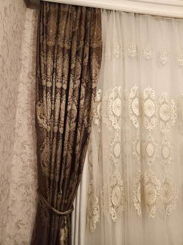 Занавески и тюли: Salam perdelerin cemi 50 manat tul dekor birlikde tecili satilir — 2