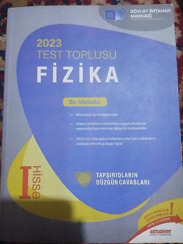 kitab test: Məhsul: 2023 Test Toplusu – Fizika (I hissə) Xüsusiyyətlər: - Dövlət — 1