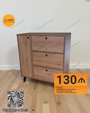 Komod – LA MiNi dizaynı - Material və üslub: Təbii ağac teksturasına