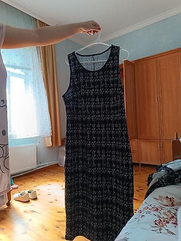 Qadın dəsti – uzun paltar + jaket - Rəng və naxış: qara fon üzərində — 2