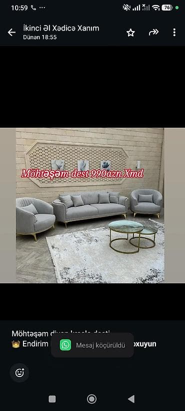 qubka: Möhtəşəm divan kreslo desti 👑 Endirim Məhdud sayda Rəng seçimi — 1