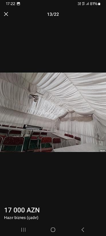 аренда павильон: Cadir her bir adadanli teze masinla birge masinin qablari ag senedler — 5