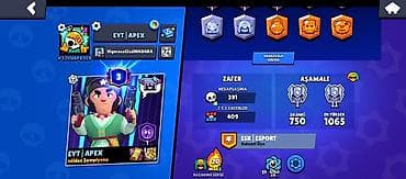 oline is: Brawl Stars oyunu üçün hesab - Kupa: 11,312 - Savaşçılar: 71/104 - — 3