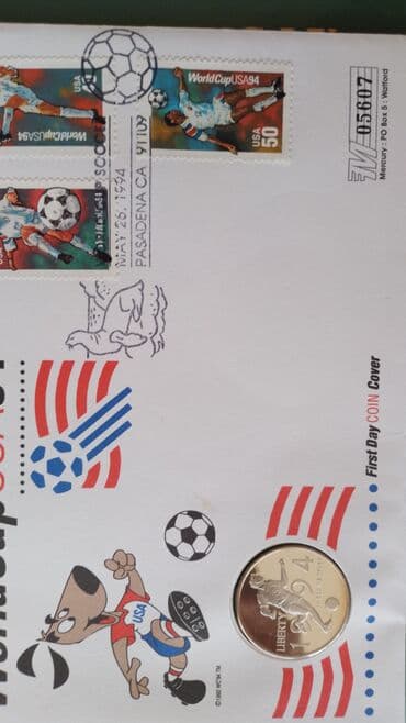 futbol üçün uşaq termodəyişəklər: FDC конверты первого дня с монетами на футбольные темы. Звезды — 5