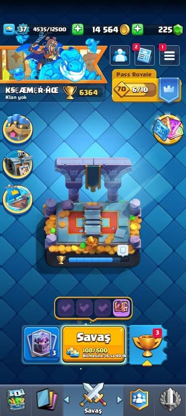 Clash Royale hesabı - Kral səviyyəsi: 37 - Kupa: 6364 - Qızıl: 14 564 — 1