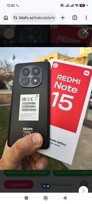 redmi note 17 pro: Xiaomi 15 Pro, 256 GB, rəng - Qara, 
 Sənədlərlə, Zəmanət, İki sim kartlı — 1