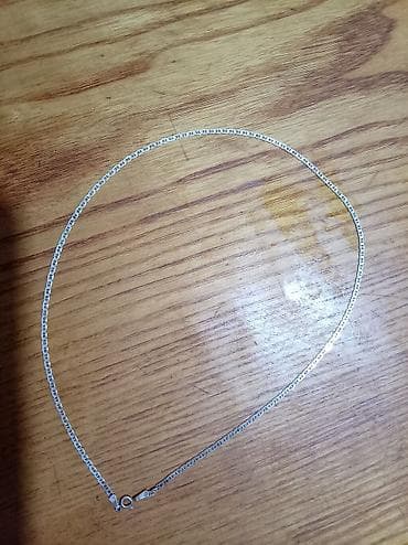 Gümüş boyunbağı zəncir - Material: gümüş rəngli metal alaşım (vizual