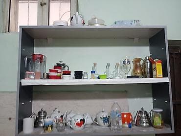 Мебель на заказ: Mətbəx mebel dəsti - Material: laminat/LDSP panel (boz rəng), qara — 3