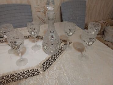 Tava-qazan: Qədəhlər, rəng - Ağ, Xrustal, 6 ədədli dəst, 200 ml, Rusiya — 2