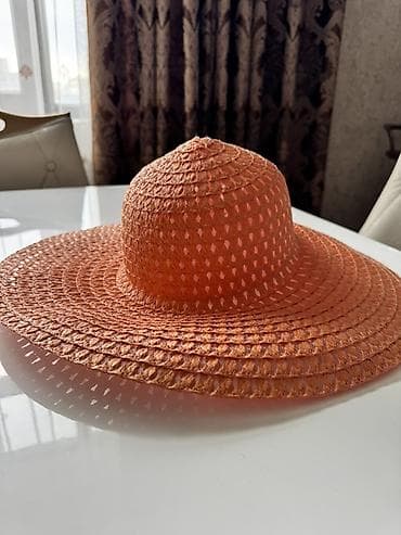 bas: Geniş kənarlı yay papağı – narıncı rəng. - Material: toxunma — 1