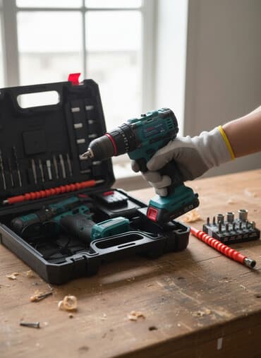 запчасти для шуруповерта: Набор с дрелью, Дрель-шуруповерт — 1