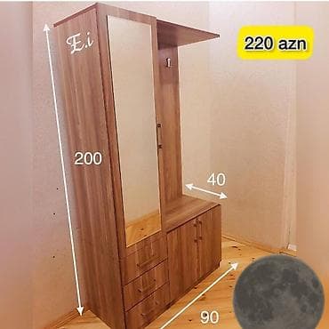 tək şifaner: Yeni, 2 qapılı, Güzgülü, Qəhvəyi, Digər material, Açılan, Düz dolab — 1