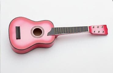 oyunca: Uşaq üçün mini akustik gitara (oyuncaq). - Rəng: çəhrayı, tünd qara — 3