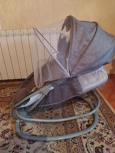 Uşaq üçün elektrikli beşik/oyun kreslosu - Rəng: boz - Elektriklə — 5