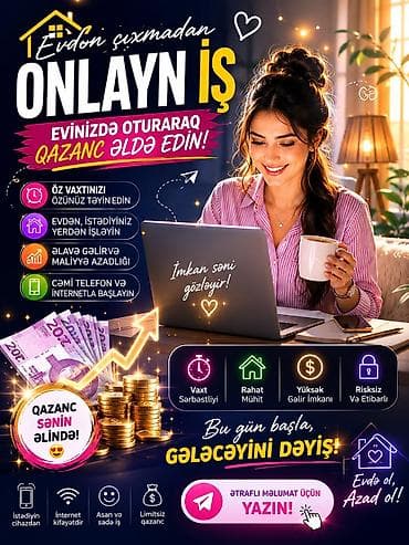 part time i: Evdən çıxmadan onlayn iş imkanı! Evinizdən oturaraq qazanc əldə edin — 1