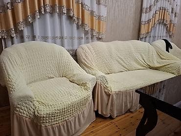 Divan üçün İşlənmiş rəng - Bej Yataq örtüyü — 4