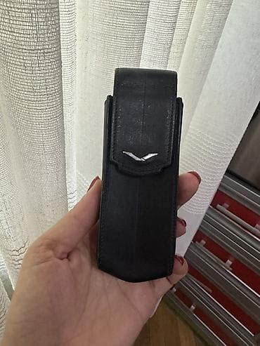 philips xenium 9@9d: Dəri telefon kılıfı/üzlük - Material: qara rəngli, möhkəm dəridən - — 2