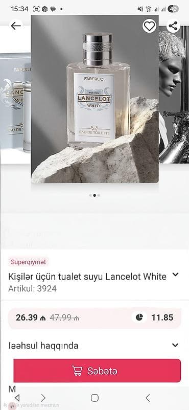 Kişilər üçün tualet suyu – Lancelot White (Faberlic) Artikul: 3924