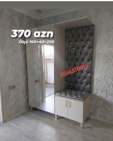dehliz ucun oboylar: Yeni, Açılan, 2 qapılı Düz dolab, Dəhliz dolabı, Azərbaycan — 9