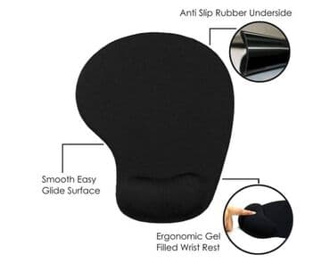 коврик для мыши: Kompyuter siçan altlığı, biləyi qoruyucu gel tərkibli bilək dəstəyi — 3