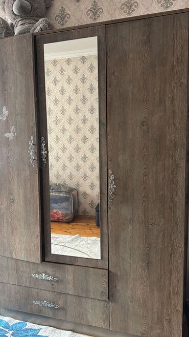 шкафчики для ванной комнаты: Б/у, Распашной, 3 двери Прямой шкаф, Гардеробный шкаф, Азербайджан — 4