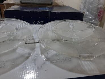 salat qabı: Şüşə qablar dəsti - 3 ədəd kvadrat formalı sallad/süfrə qabı: 2 — 3