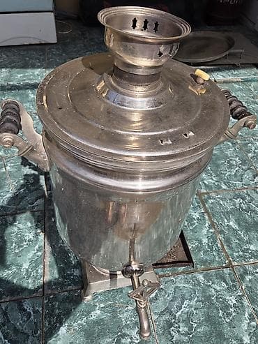 smavar: 🟥 Klassik latun samovar 50 litrlik 💯 Defektsiz, tər təmiz və işləkdir — 4