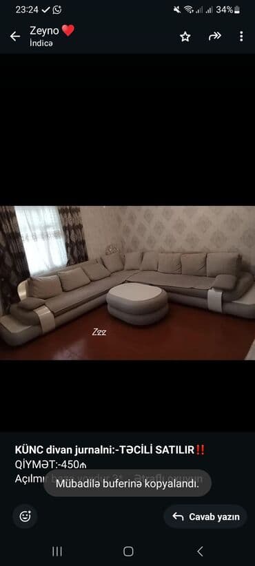 divan 2 əl: Künc divan — 1