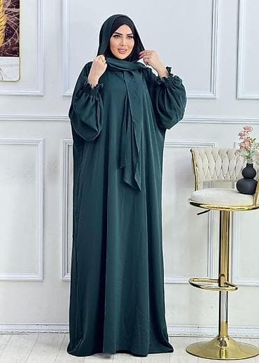 qara hicab: Qadınlar üçün klassik abaya dəsti - Model: Geniş kəsimli, tam örtülü — 4