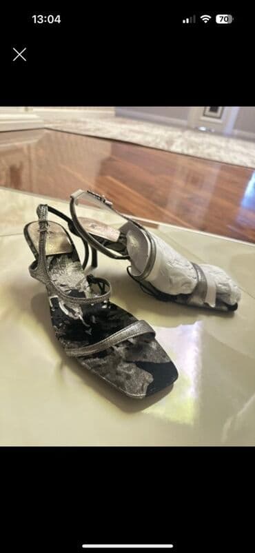 женские пляжные шлепанцы: Zara, Размер: 41, цвет - Серый, Новый — 1