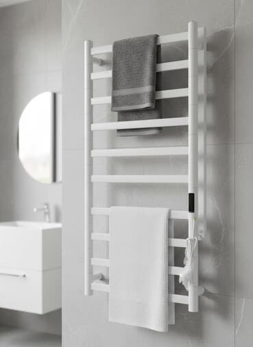 фен для волос: Elektrikli divar tipli dəsmal quruducu/radiator - Rəng: ağ - Şaquli — 1